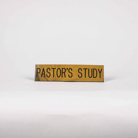 SIGN ENGRAVED PASTOR'S STUDY ADHESIVE BACK GOLD
