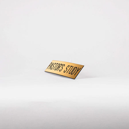 SIGN ENGRAVED PASTOR'S STUDY ADHESIVE BACK GOLD