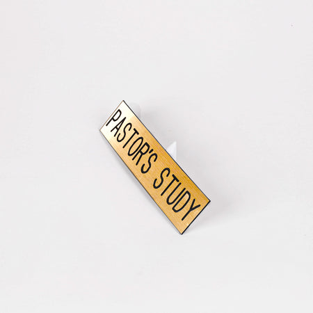 SIGN ENGRAVED PASTOR'S STUDY ADHESIVE BACK GOLD