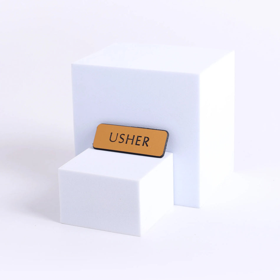 Badge Engraved Contemporary Usher Gold Magnet by Swanson Christian Products
