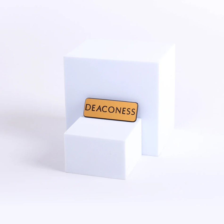Gold or Silver - Engraved Deaconess - Choose Fastener Type