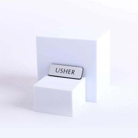 Badge Engraved Contemporary Usher Silver Magnet by Swanson Christian Products