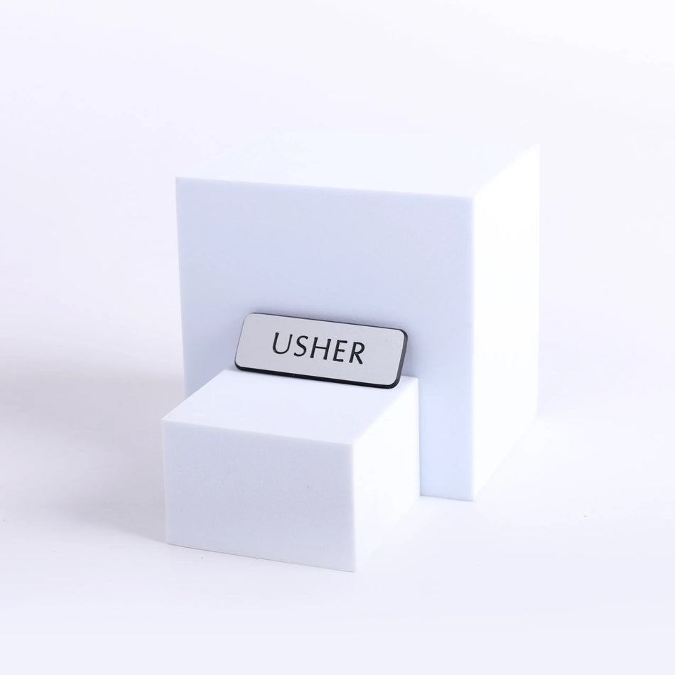 Badge Engraved Contemporary Usher Silver Magnet by Swanson Christian Products