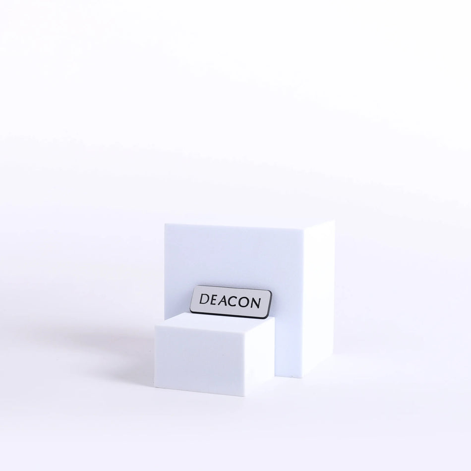 Badge Engraved Contemporary Deacon Silver Magnet by Swanson Christian Products, product view 2