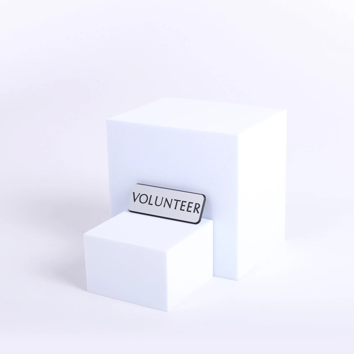 Badge Engraved Contemporary Volunteer Silver Magnet by Swanson Christian Products
