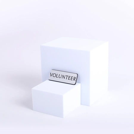 Badge Engraved Contemporary Volunteer Silver Magnet by Swanson Christian Products