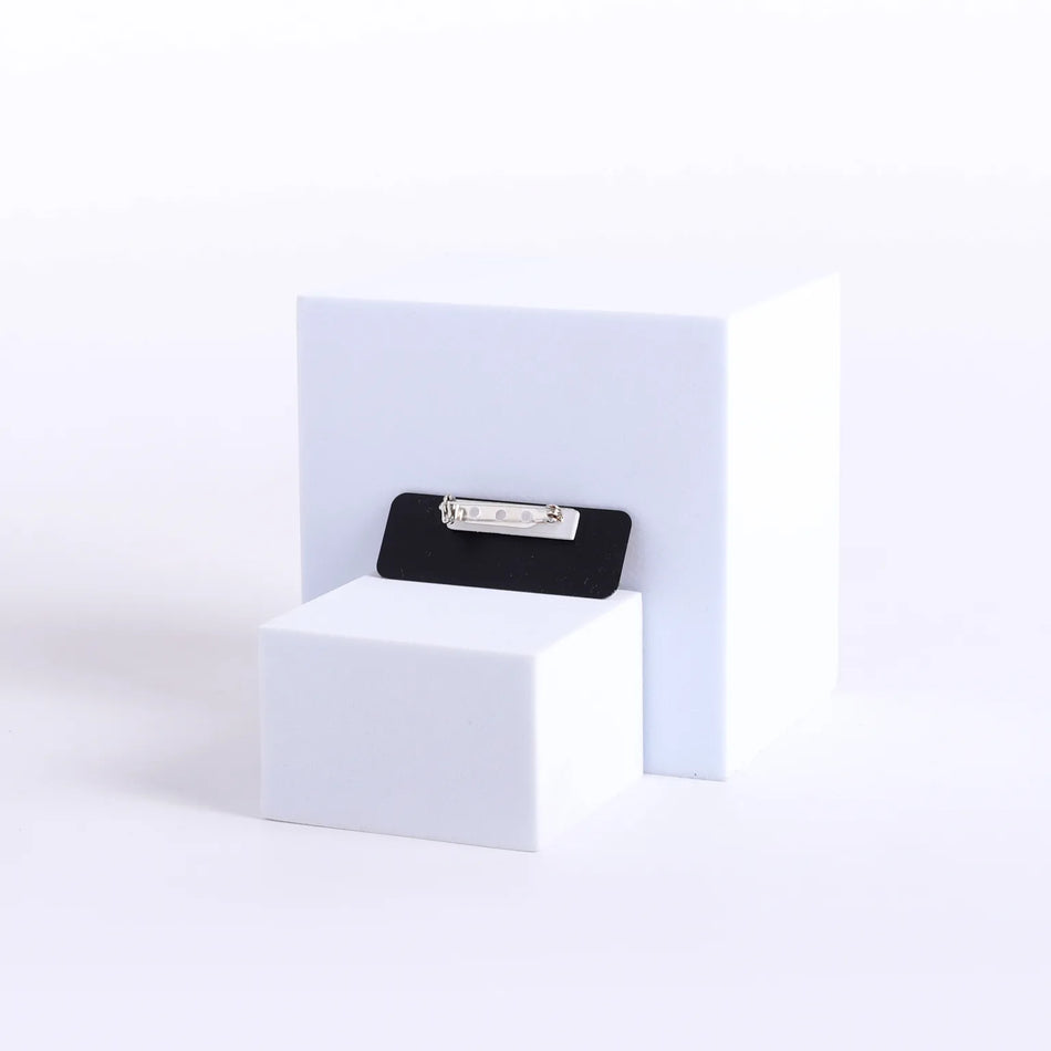 Badge Engraved Contemporary Usher Gold Pin