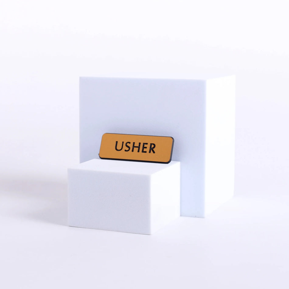 Badge Engraved Contemporary Usher Gold Pin by Swanson Christian Products