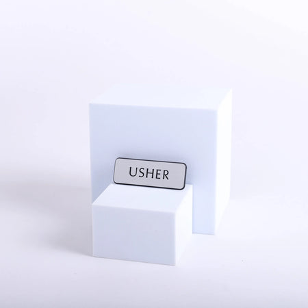 Badge Engraved Contemporary Usher Silver Pin by Swanson Christian Products