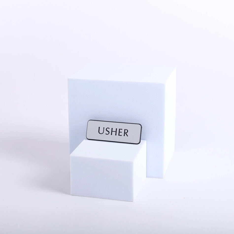 Badge Engraved Contemporary Usher Silver Pin by Swanson Christian Products