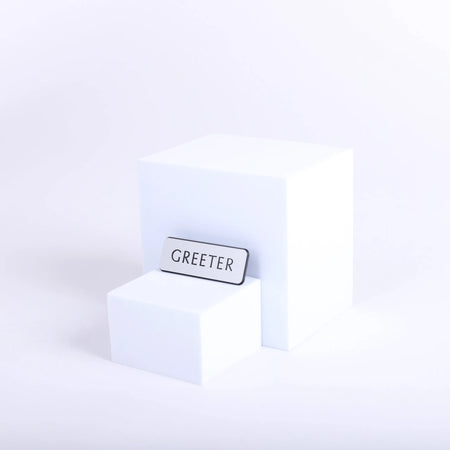 Badge Engraved Contemporary Greeter Silver Pin by Swanson Christian Products
