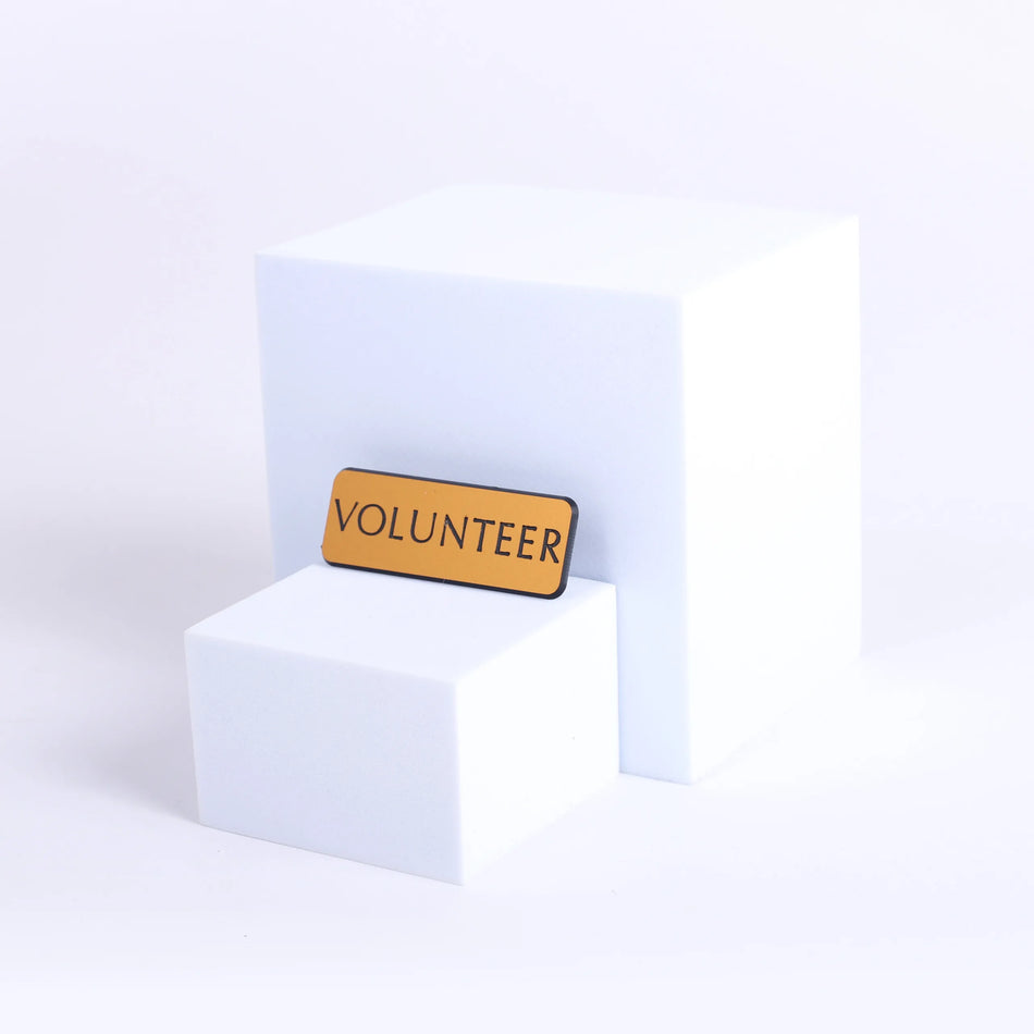 Badge Engraved Contemporary Volunteer Gold Pin by Swanson Christian Products