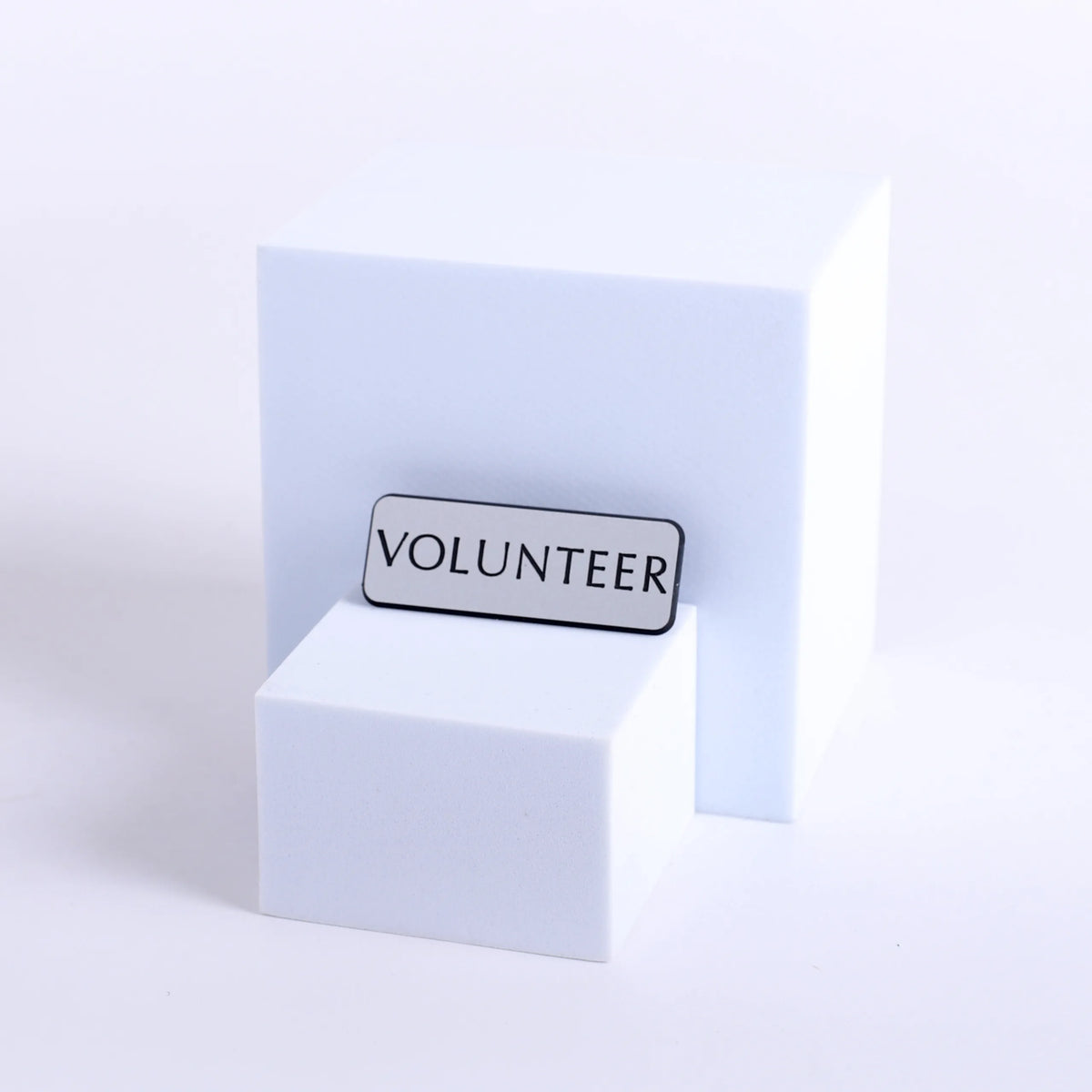 Badge Engraved Contemporary Volunteer Silver Pin by Swanson Christian Products