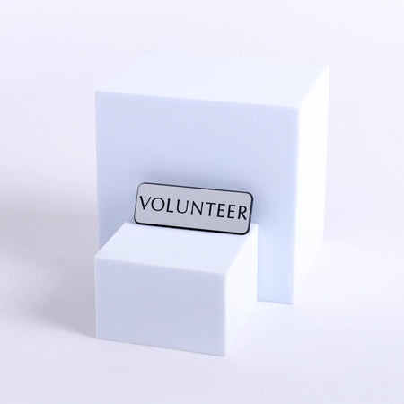 Badge Engraved Contemporary Volunteer Silver Pin by Swanson Christian Products