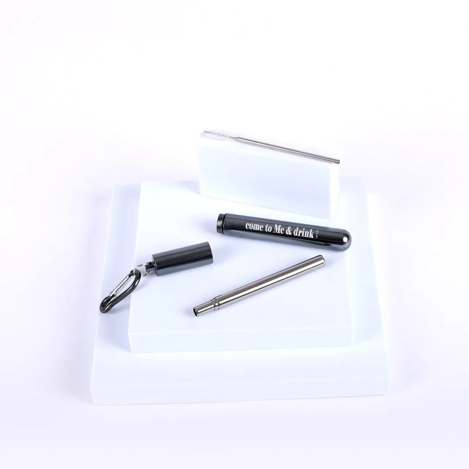 Collapsible Scripture Straw | Reusable Metal Straw with Faith Messages