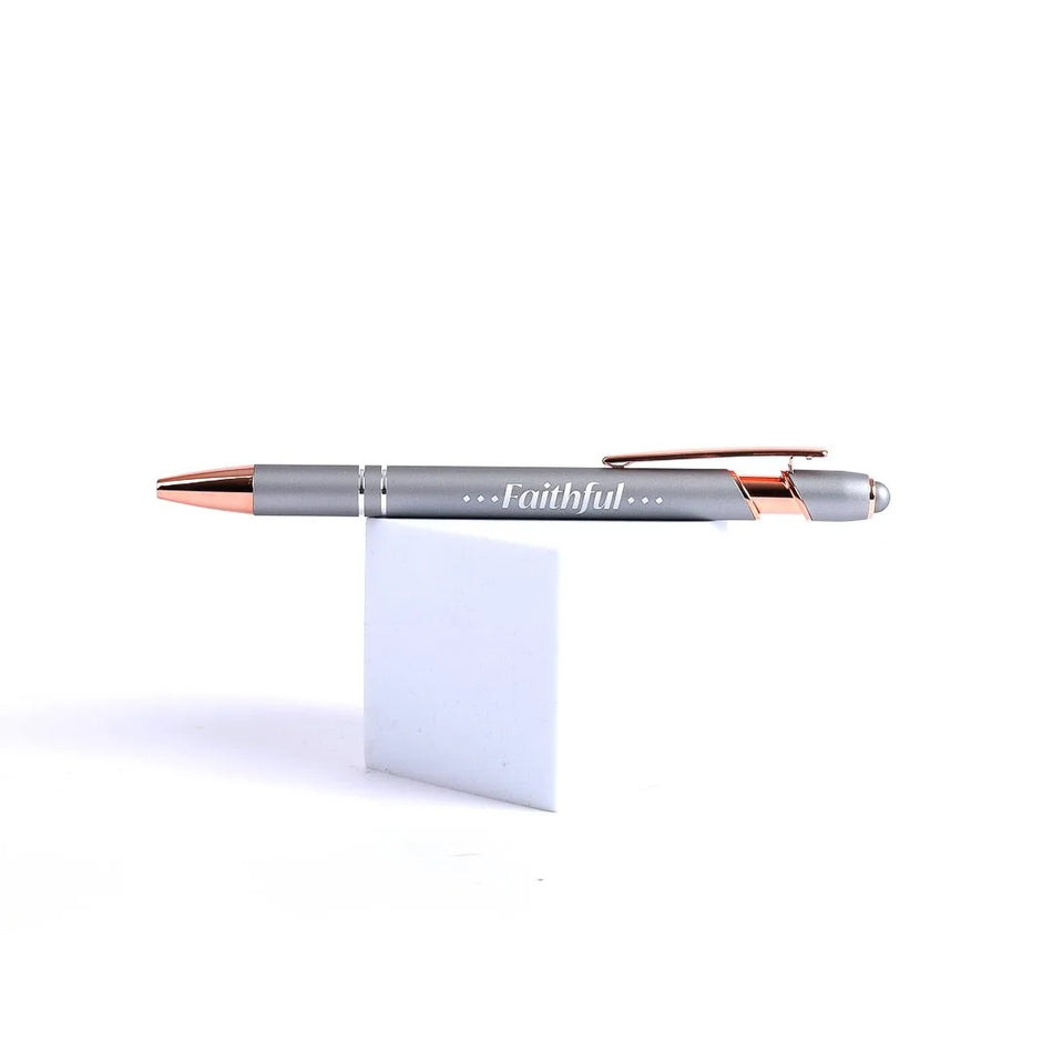 Gift Pen – Faithful – Grey – Soft Touch