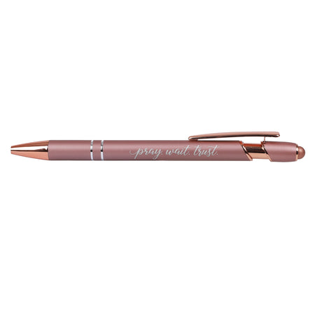 GIFT PEN SOFT TOUCH PRAY WAIT TRUST ROSE GOLD
