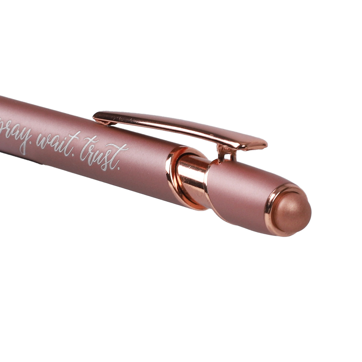 GIFT PEN SOFT TOUCH PRAY WAIT TRUST ROSE GOLD