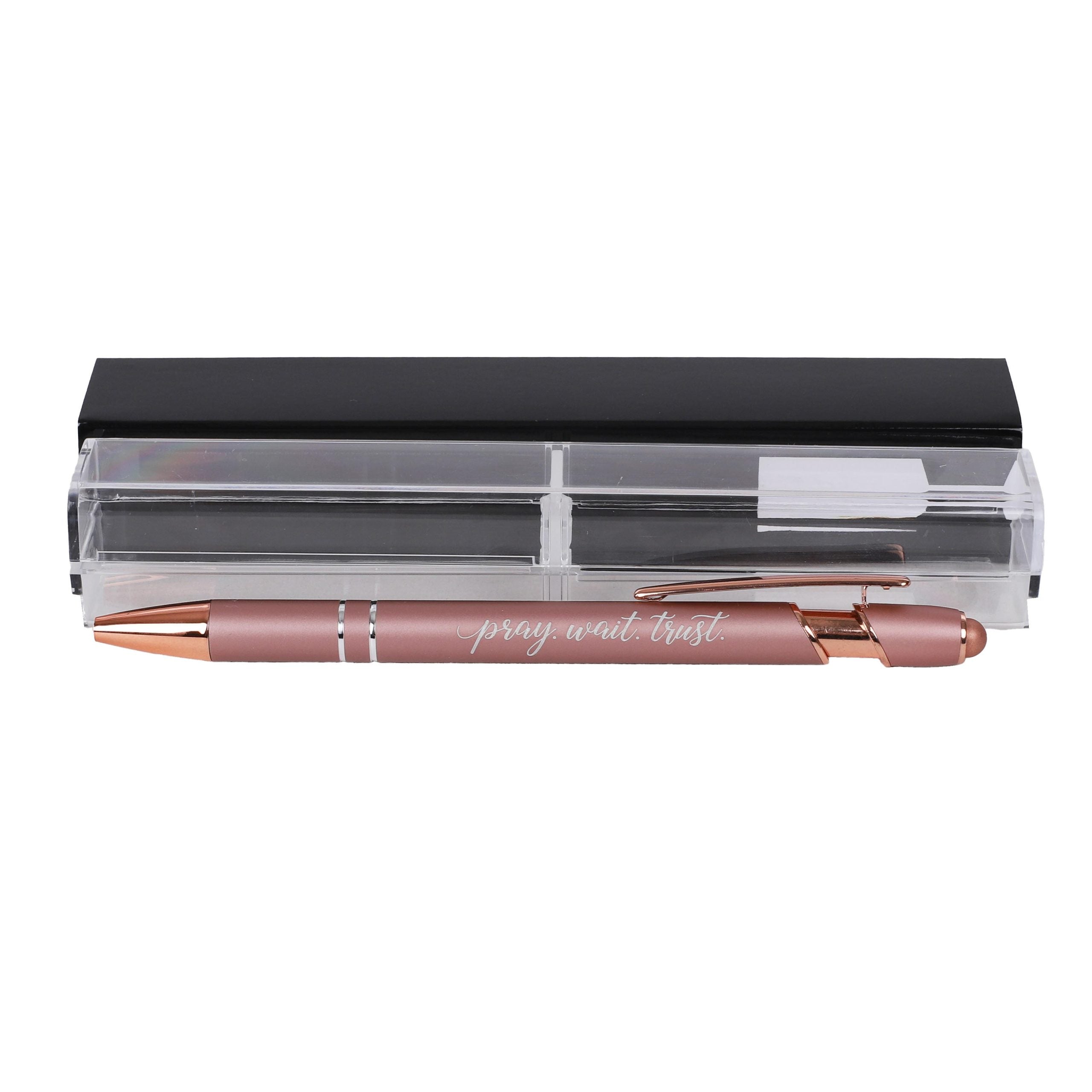 GIFT PEN SOFT TOUCH PRAY WAIT TRUST ROSE GOLD