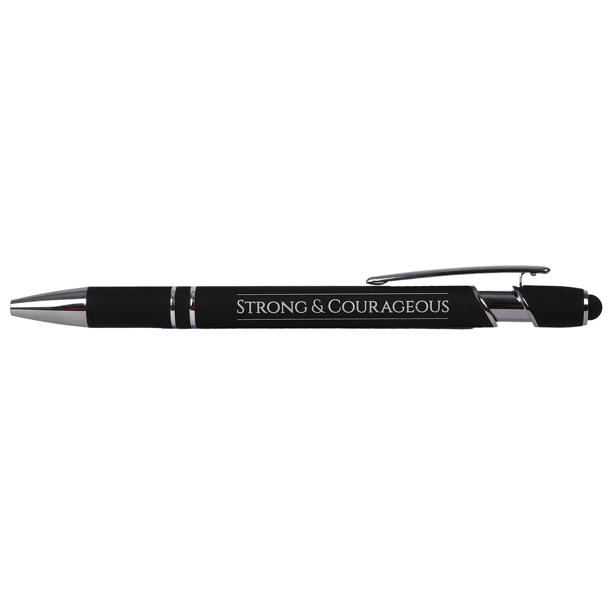 GIFT PEN SOFT TOUCH STRONG & COURAGEOUS BLACK
