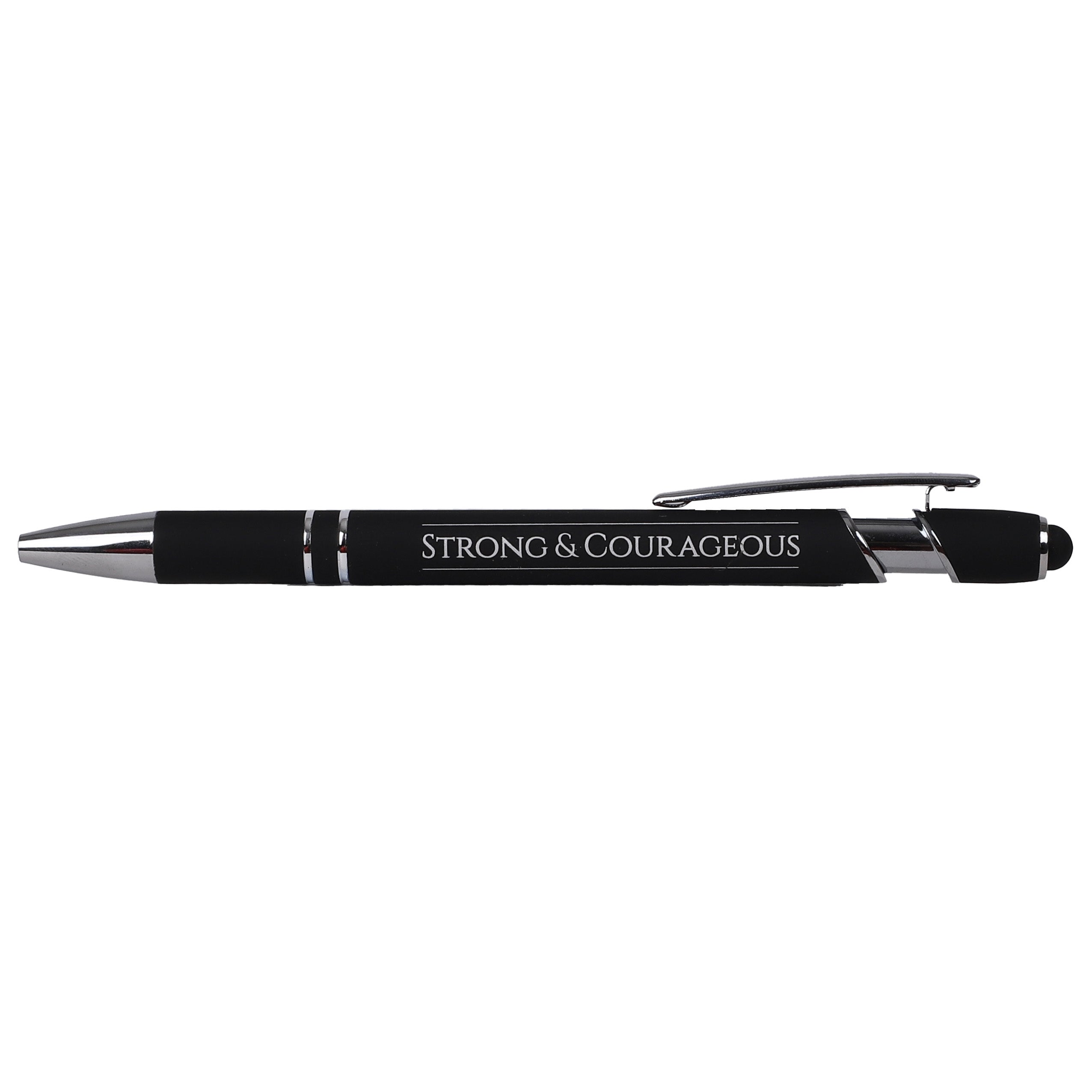 GIFT PEN SOFT TOUCH STRONG & COURAGEOUS BLACK