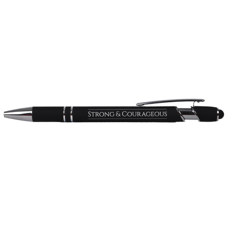 GIFT PEN SOFT TOUCH STRONG & COURAGEOUS BLACK