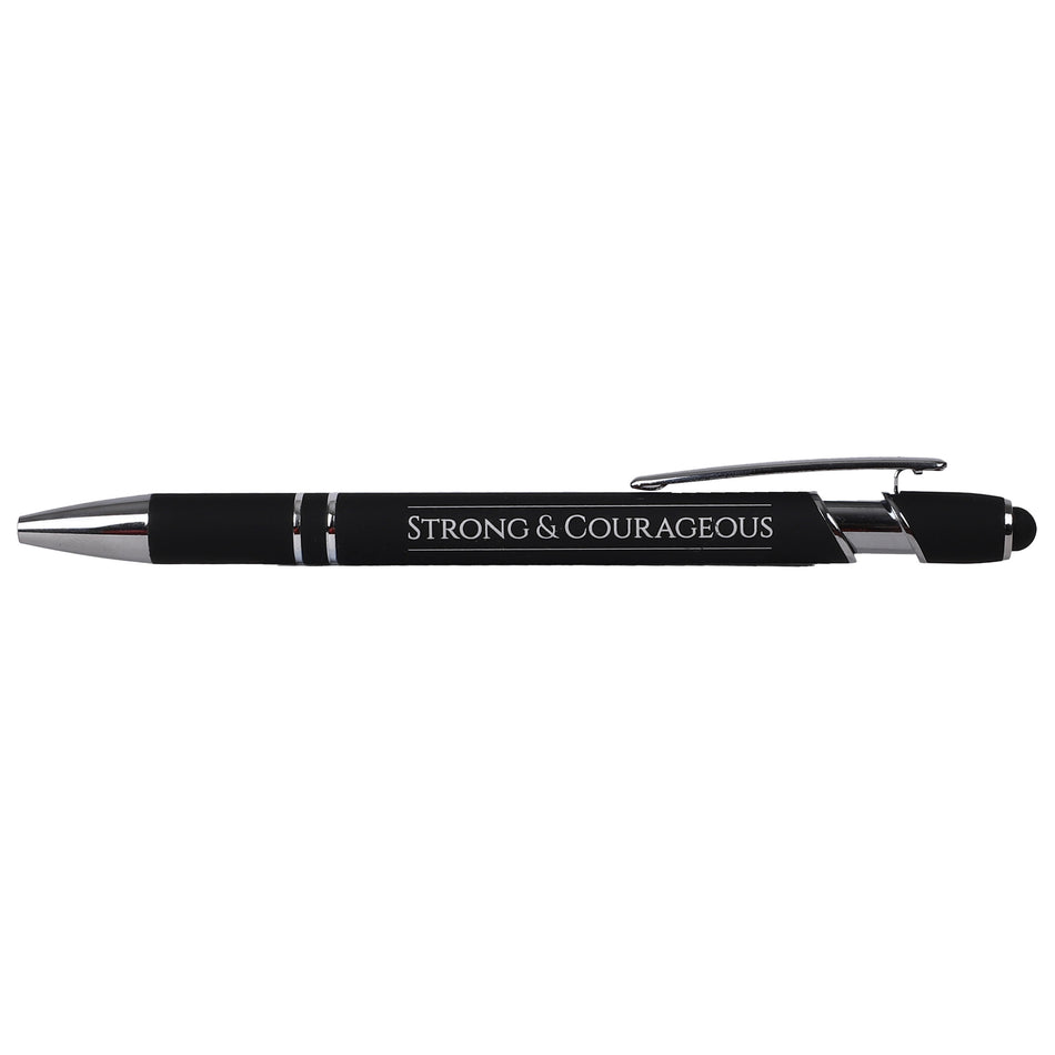 Strong and Courageous Black Soft-Touch Stylus Pen by Swanson Christian Products