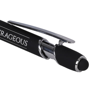 GIFT PEN SOFT TOUCH STRONG & COURAGEOUS BLACK