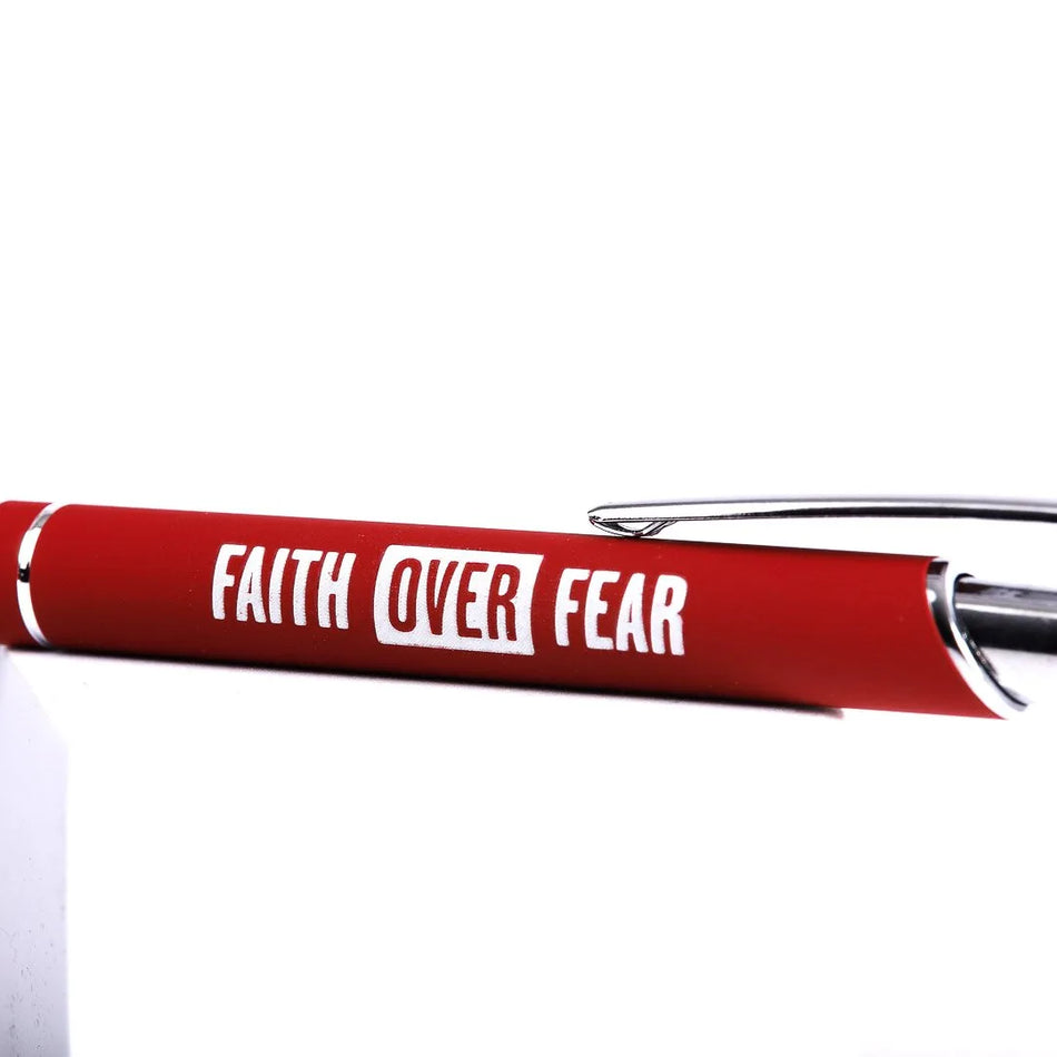Gift Pen – Faith Over Fear – Dark Red – Stylus Tip