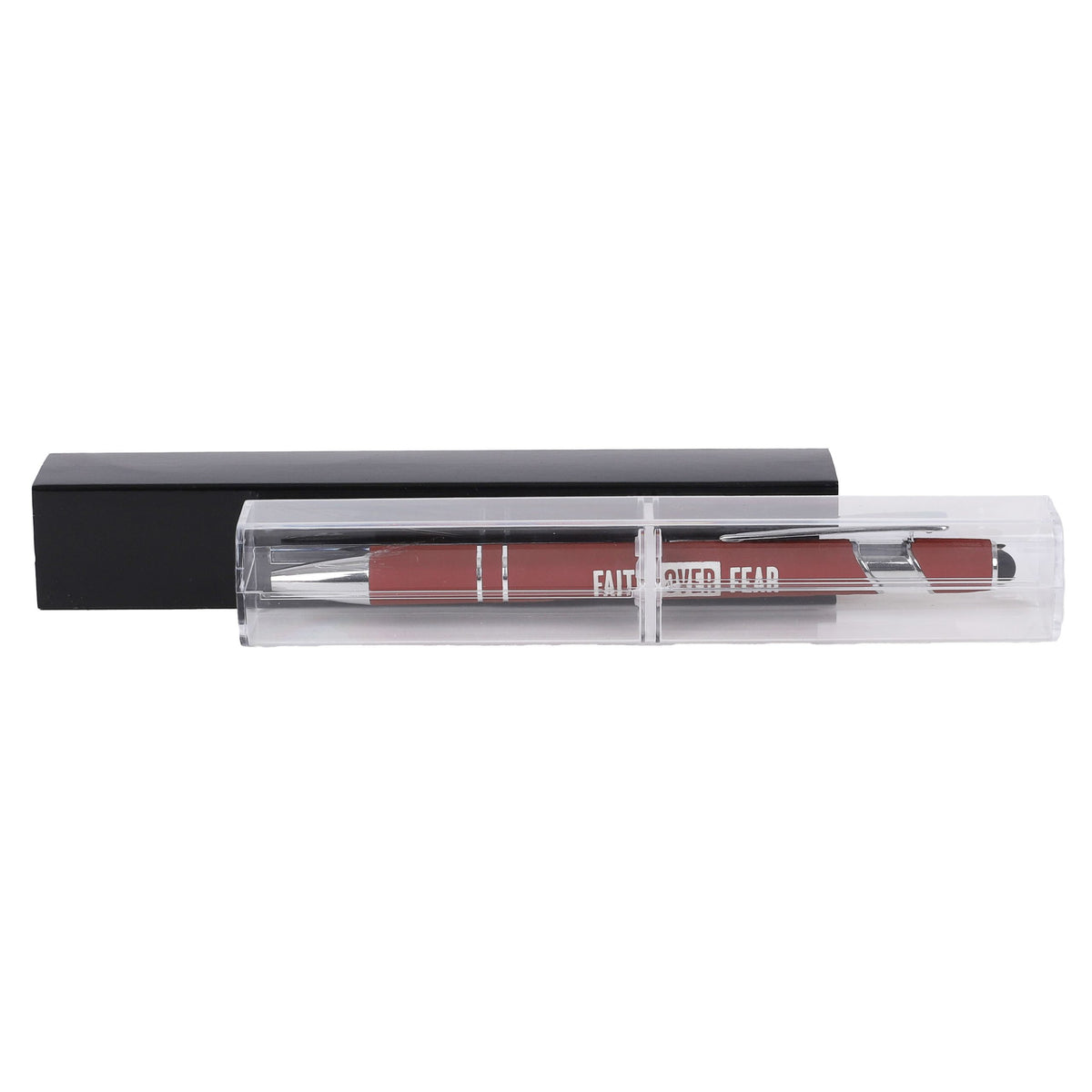 GIFT PEN SOFT TOUCH FAITH OVER FEAR DARK RED