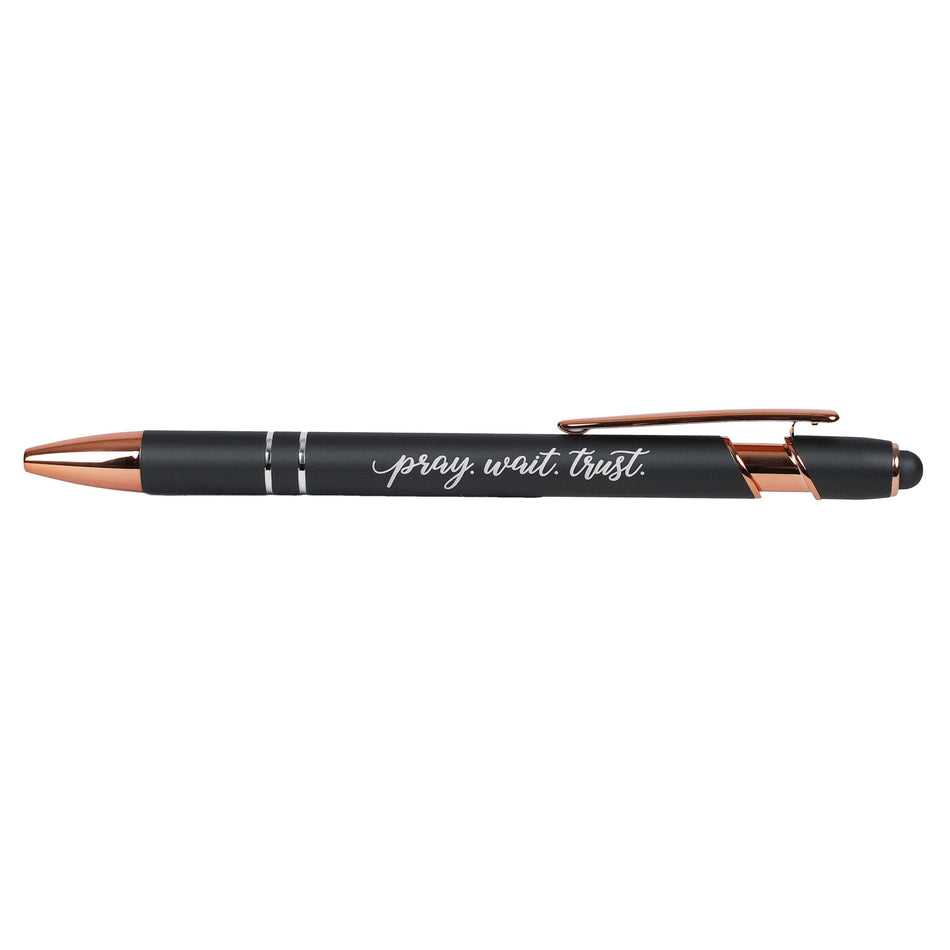 GIFT PEN SOFT TOUCH PRAY WAIT TRUST GUN METAL