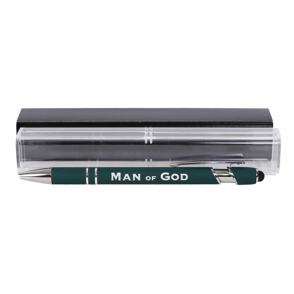 Gift Pen Soft Touch Man of God Green by Swanson Christian Products, product view 7