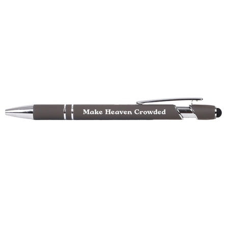 Gift Pen Soft Touch Make Heaven Crowded Grey by Swanson Christian Products