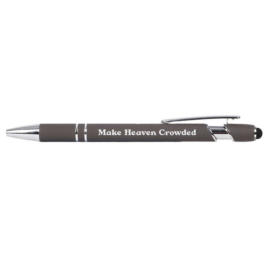 Gift Pen Soft Touch Make Heaven Crowded Grey by Swanson Christian Products