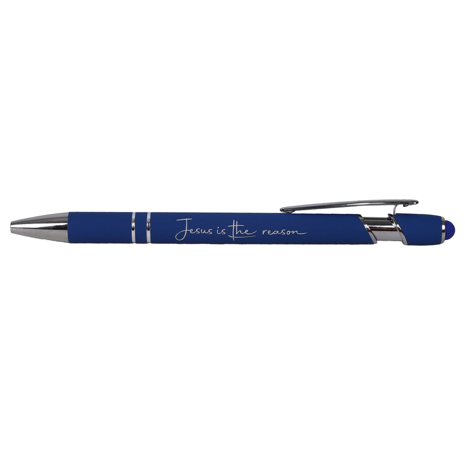 Gift Pen Soft Touch Jesus Is The Reason Royal Blue
