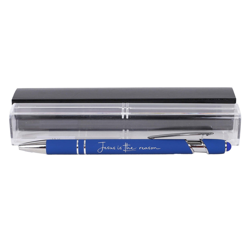 Gift Pen Soft Touch Jesus Is The Reason Royal Blue