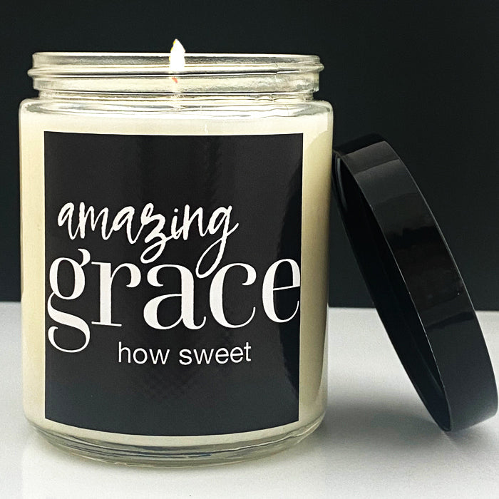 Amazing Grace - Lemon Verbena - Glass Candle by Anchor Christian Distributors