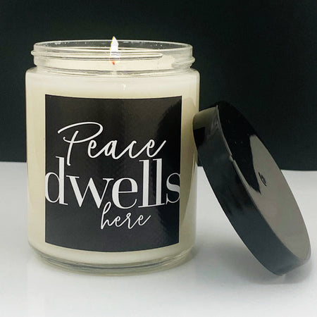 Peace Dwells Here / Cardamom & Amber - Glass Candle by Anchor Christian Distributors