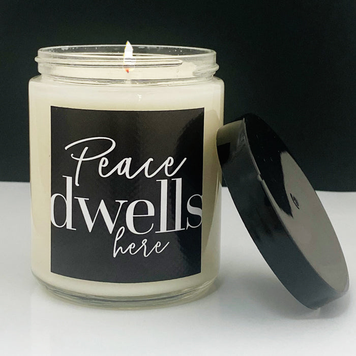 Peace Dwells Here / Cardamom & Amber - Glass Candle by Anchor Christian Distributors