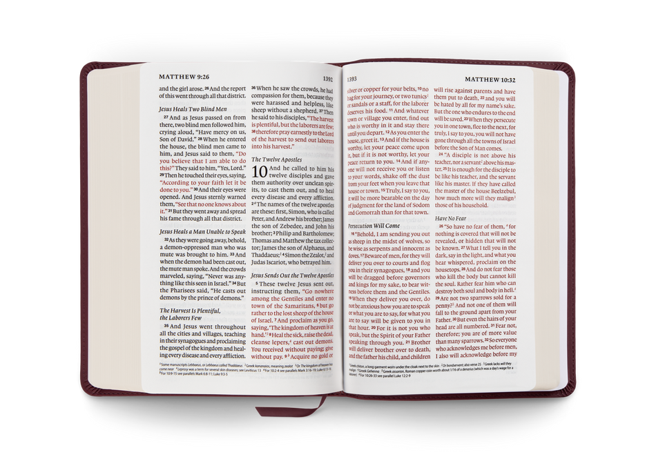 ESV Giant Print Personal Size Bible, Red Letter – Leather, TruTone®, Mahogany by Crossway, product view 2