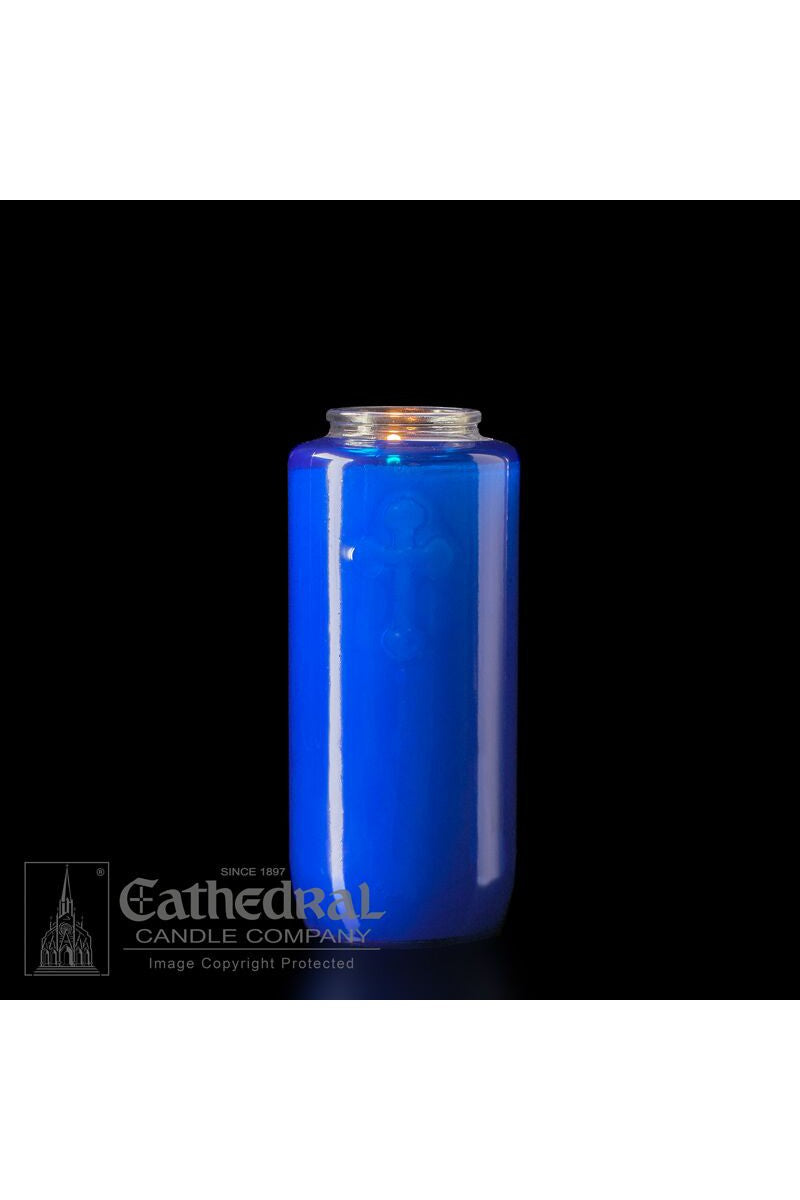 5-Day Blue Glass Offering Candles - AF205-64 by Anchor Christian Distributors