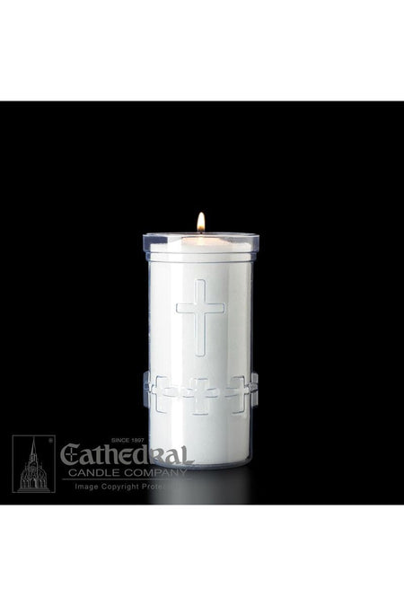 5-Day Crystal Raised Cross Candle - UM794 by Anchor Christian Distributors