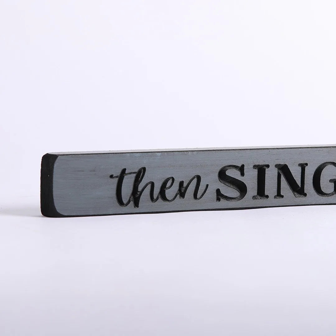 SIGN ENGRAVED WOOD THEN SINGS MY SOUL GRAYS HARBOR 1.75X18