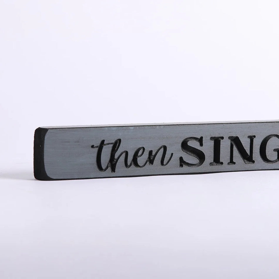 SIGN ENGRAVED WOOD THEN SINGS MY SOUL GRAYS HARBOR 1.75X18