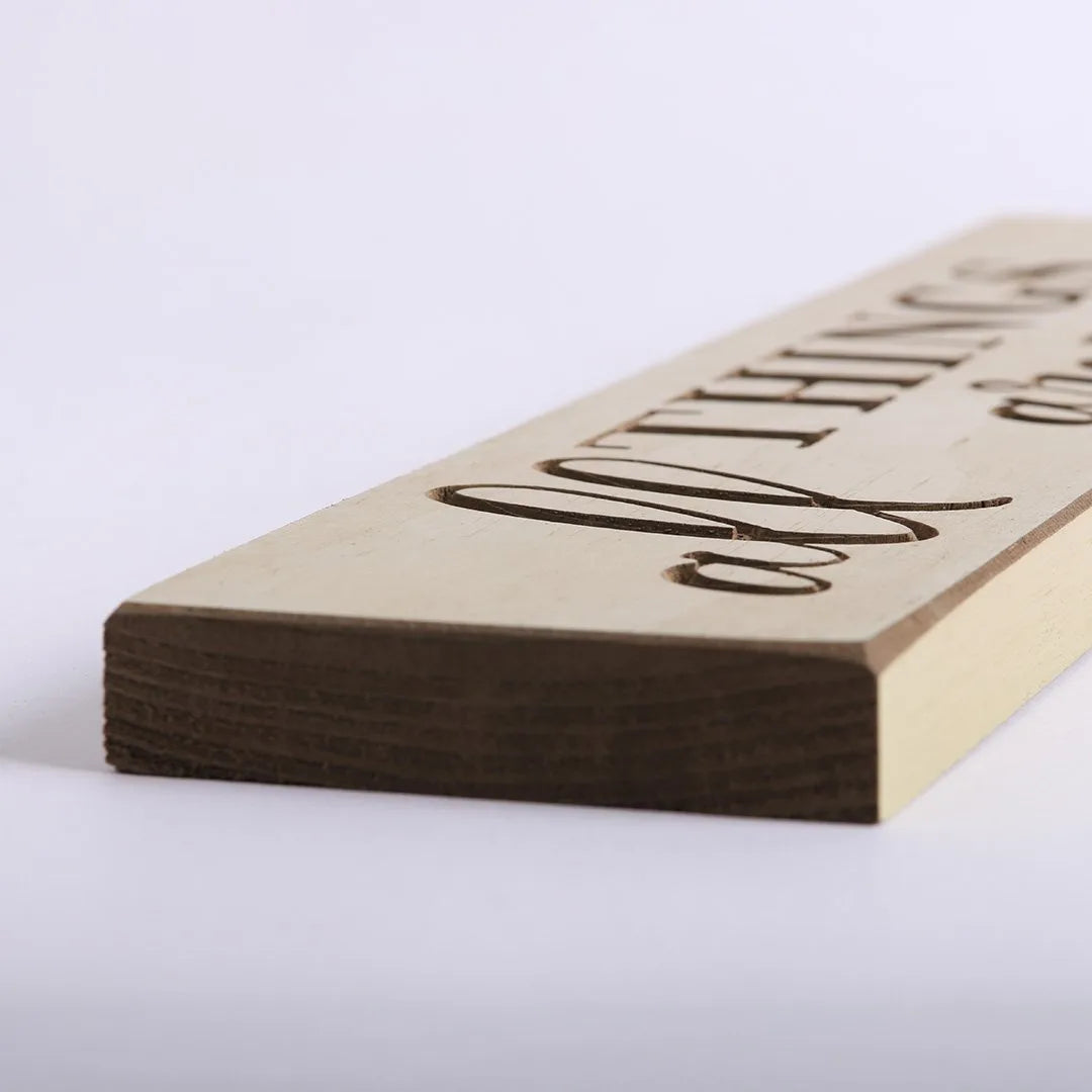 SIGN ENGRAVED WOOD  ALL THINGS ARE POSSIBLE COTTAGE GREEN 3.5X16