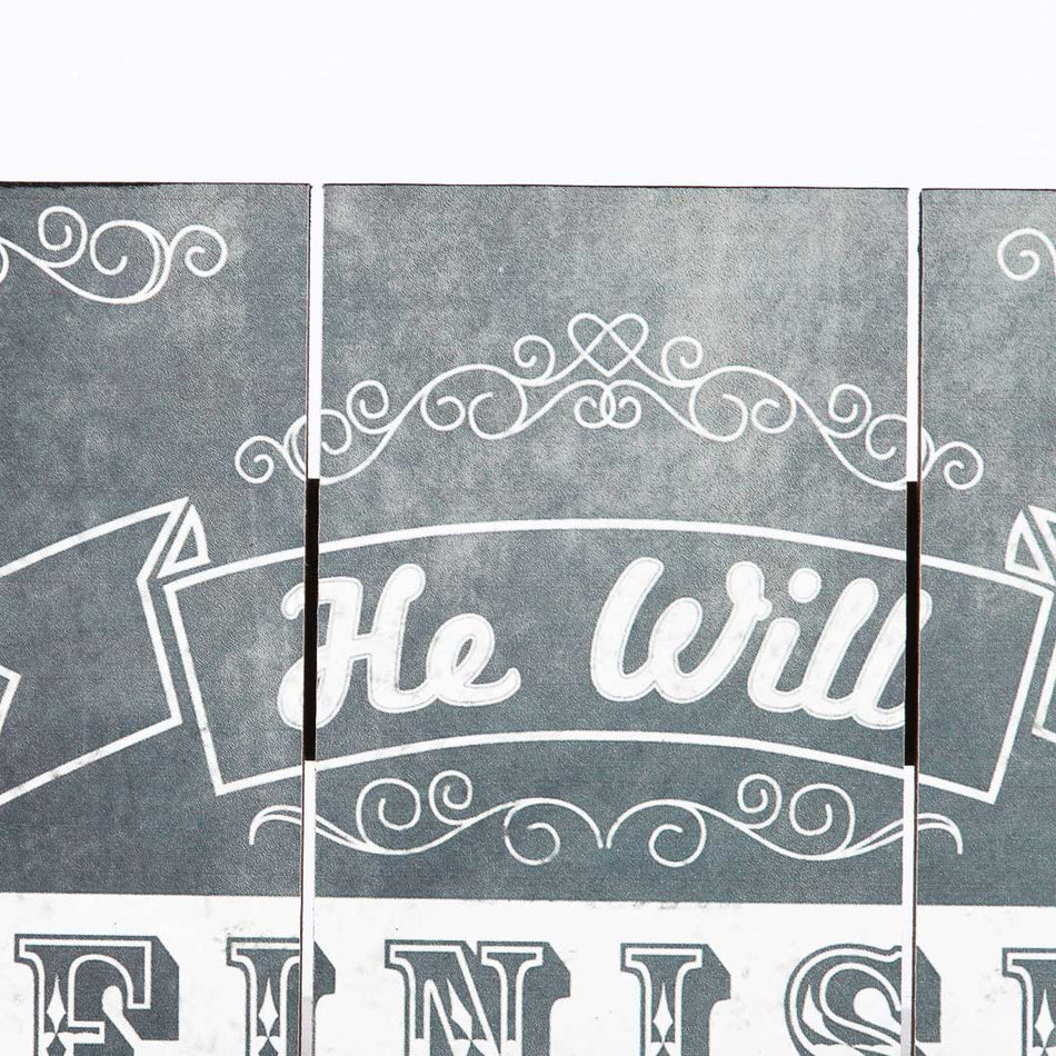 Chalk Print Wood Slat Faith Wall Décor | Scripture & Inspirational Christian Art