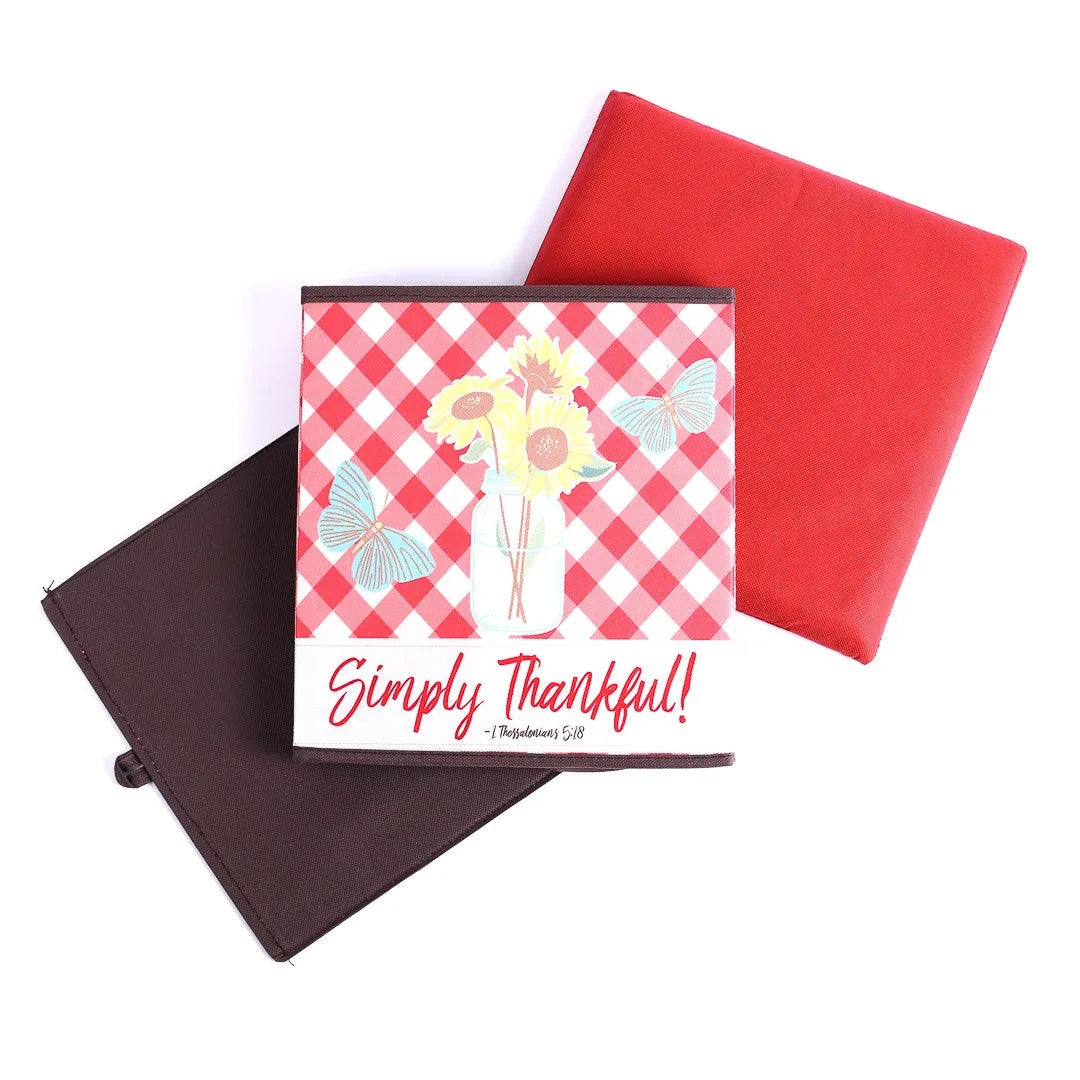 COLLAPSIBLE STORAGE BOX SIMPLY THANKFUL