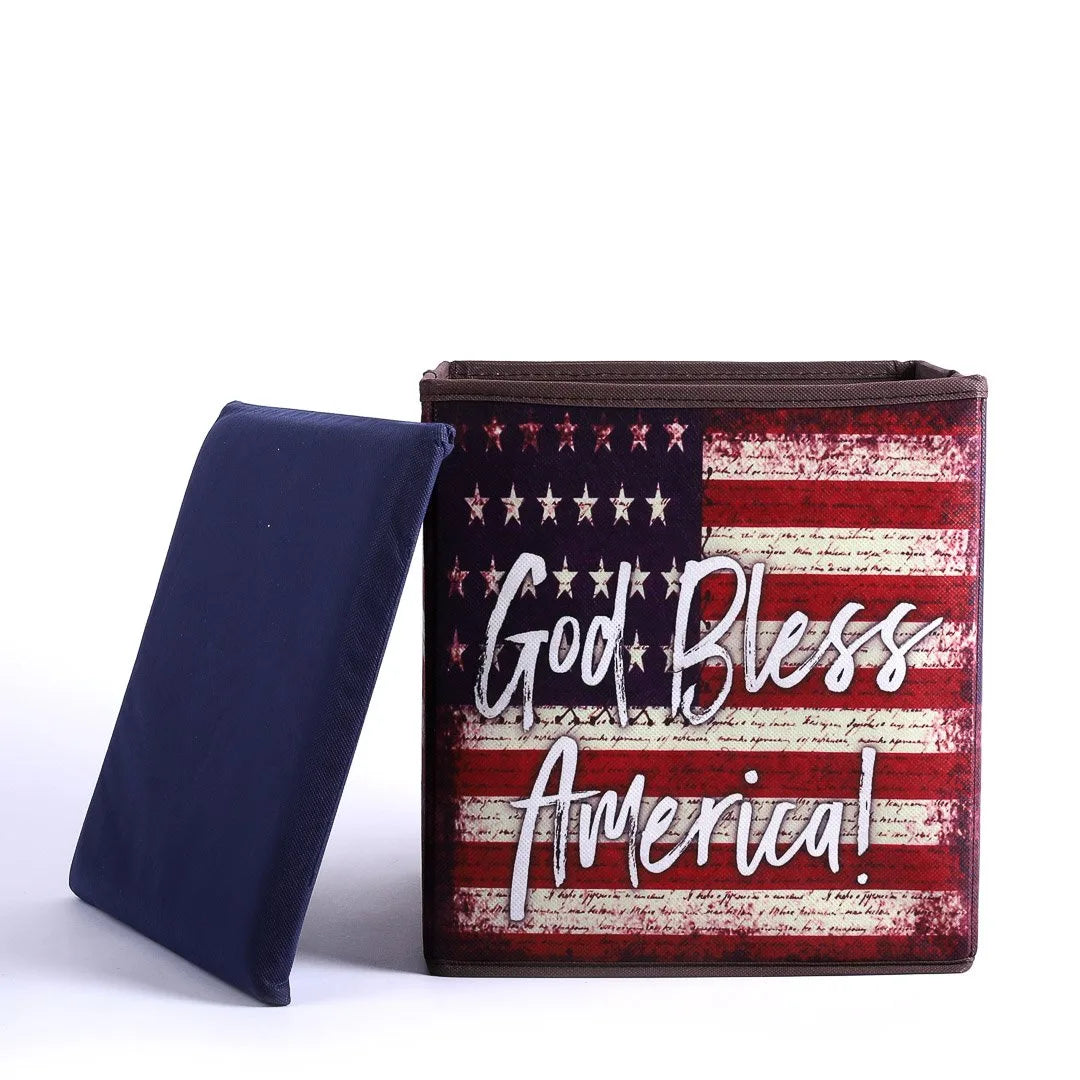 COLLAPSIBLE STORAGE BOX GOD BLESS AMERICA