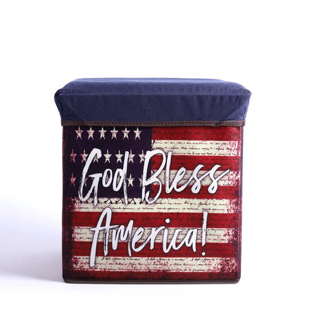 COLLAPSIBLE STORAGE BOX GOD BLESS AMERICA