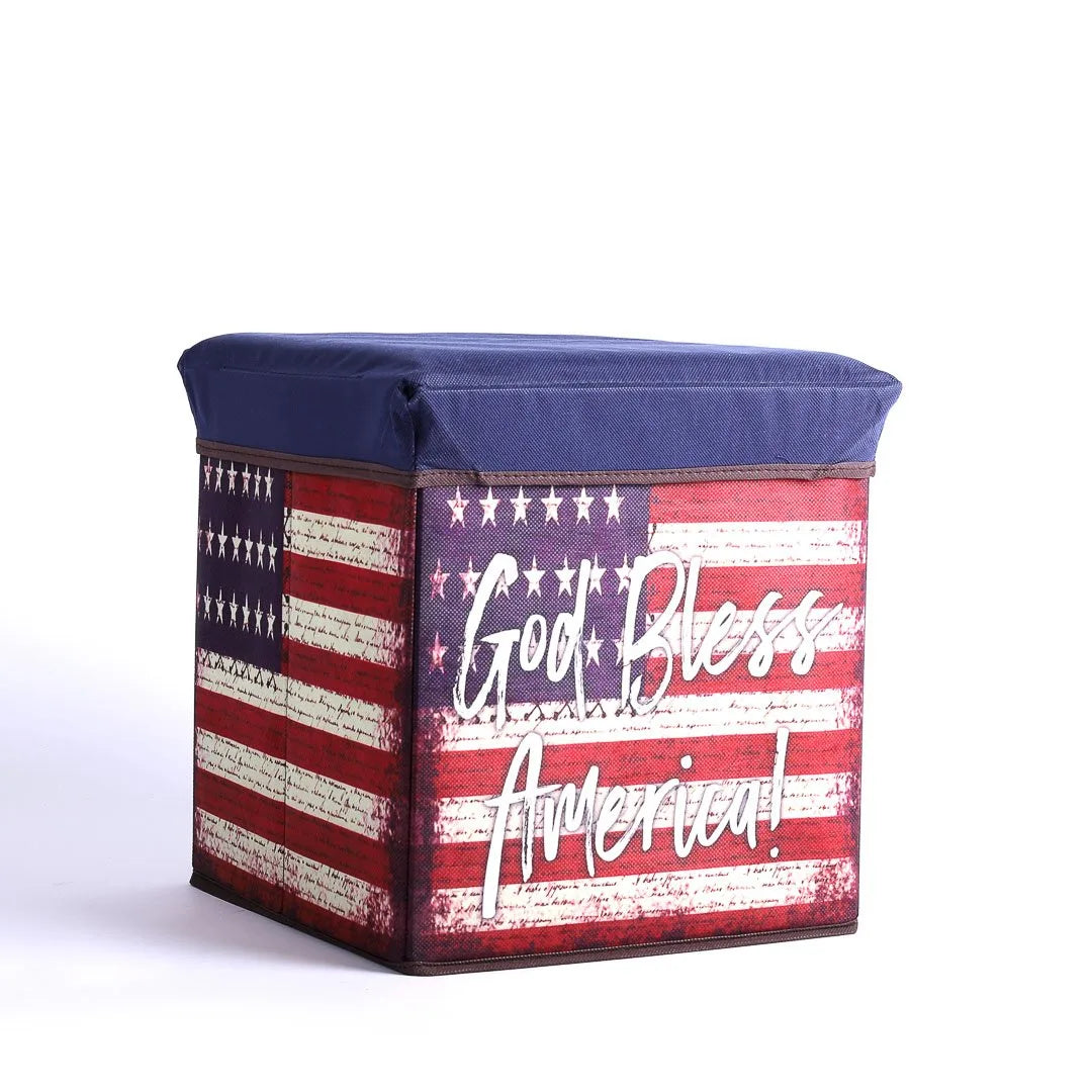 COLLAPSIBLE STORAGE BOX GOD BLESS AMERICA